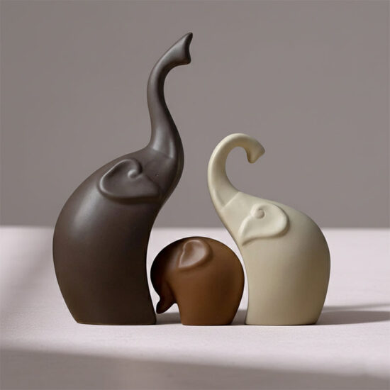 Elephant Sculptures, Set of 3
