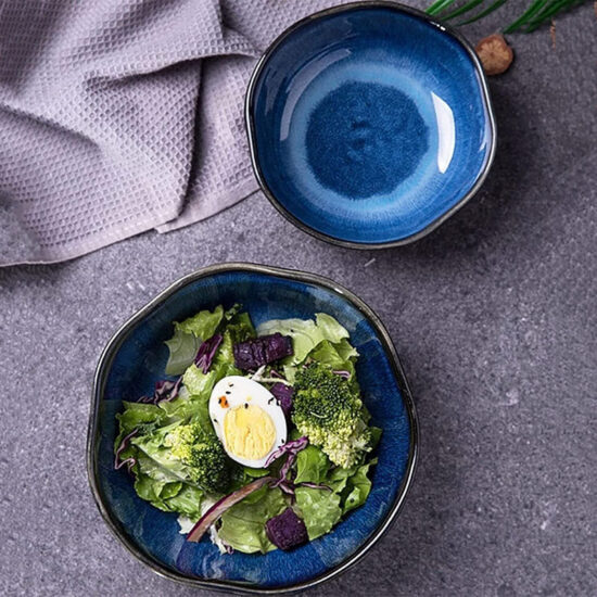 Eclipse Blue Porcelain Bowls