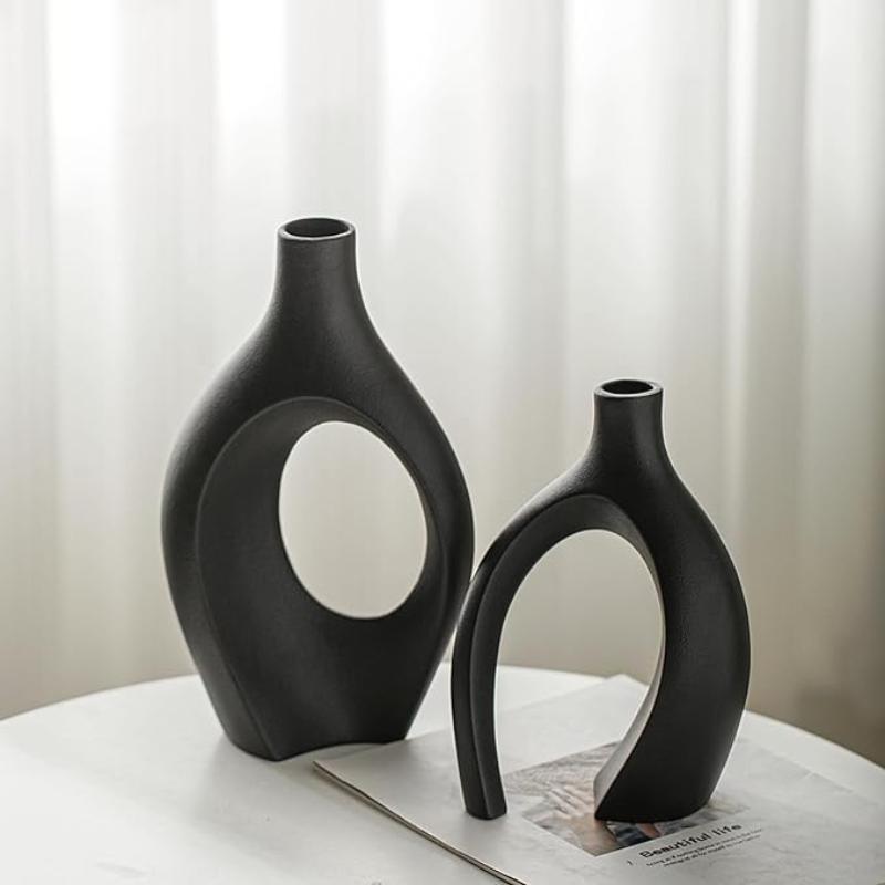 2-Piece Sculptural Ceramic Vase