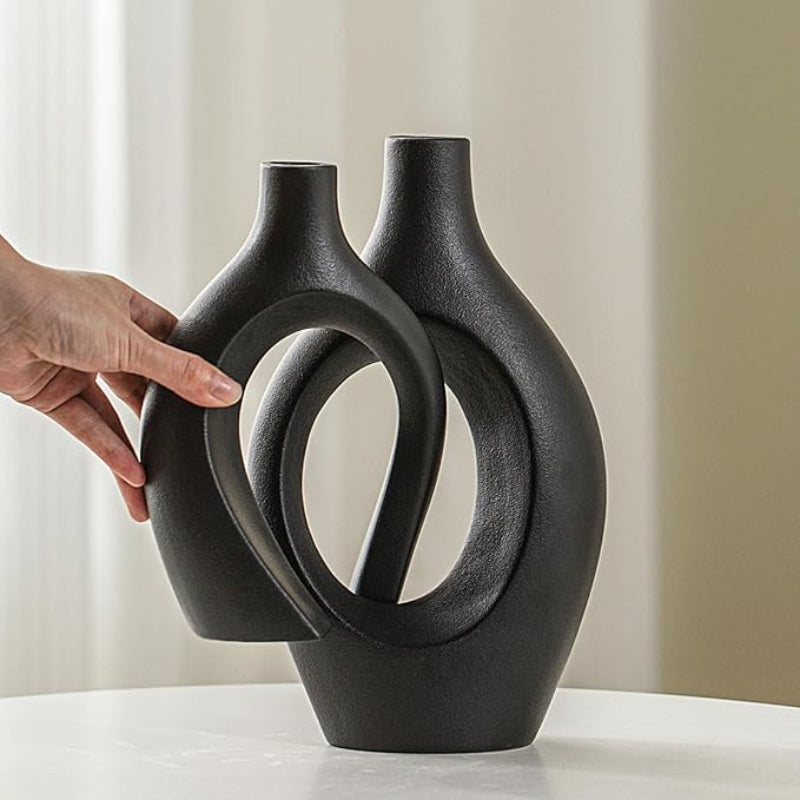 2-Piece Sculptural Ceramic Vase - Image 6