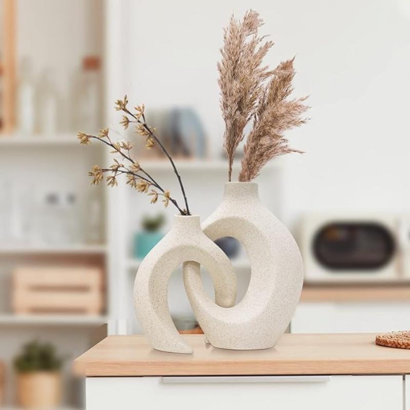 2-Piece Sculptural Ceramic Vase - Image 5