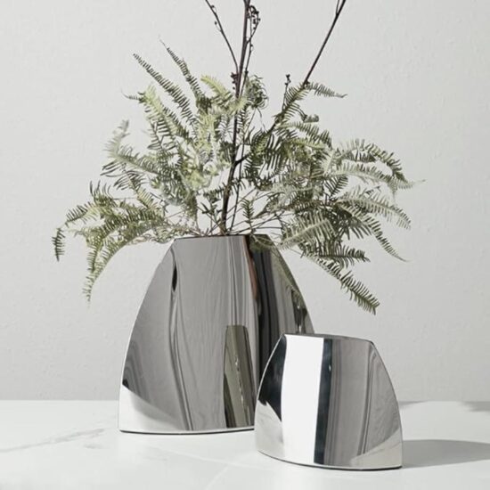 Silver Arched Mirror Vase