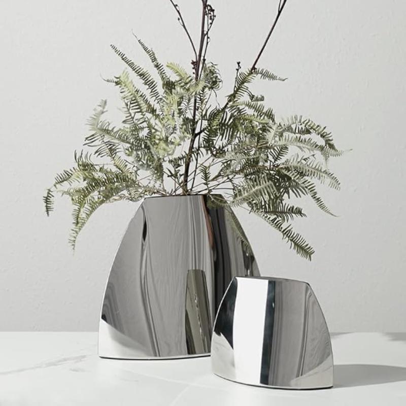 Silver Arched Mirror Vase