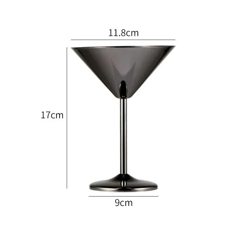 Stainless Steel Stemmed Martini Glasses - Image 4
