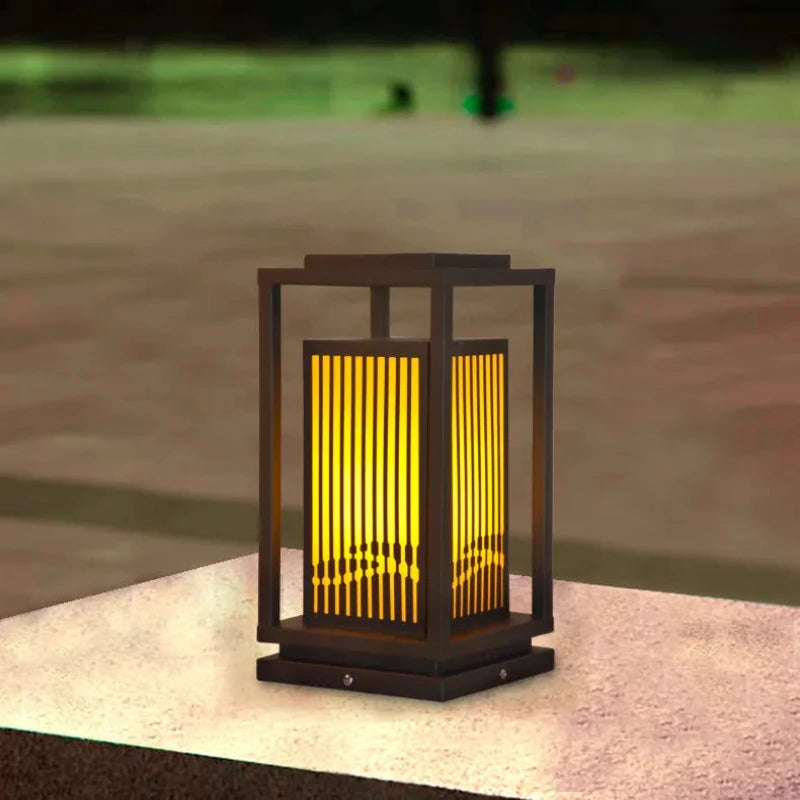 Black Metal LED Solar Outdoor Lantern - Image 9