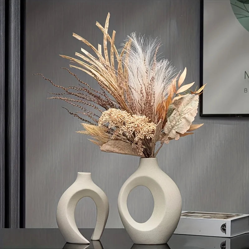 2-Piece Sculptural Ceramic Vase - Image 2