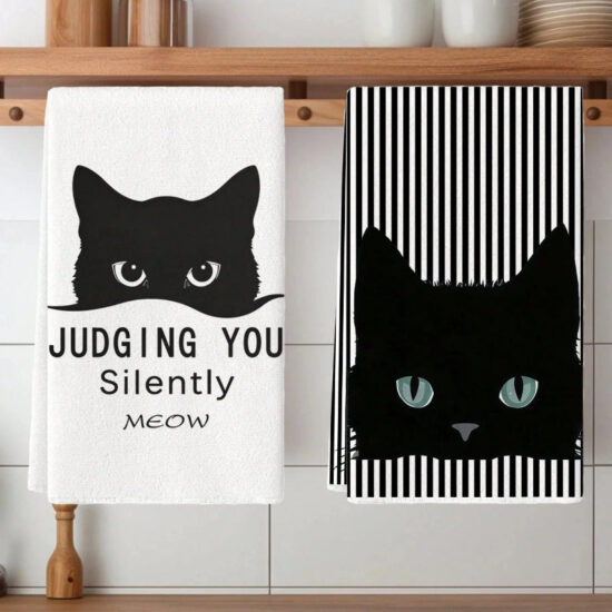 Cat Microfiber Cleaning Cloths, Set of 2
