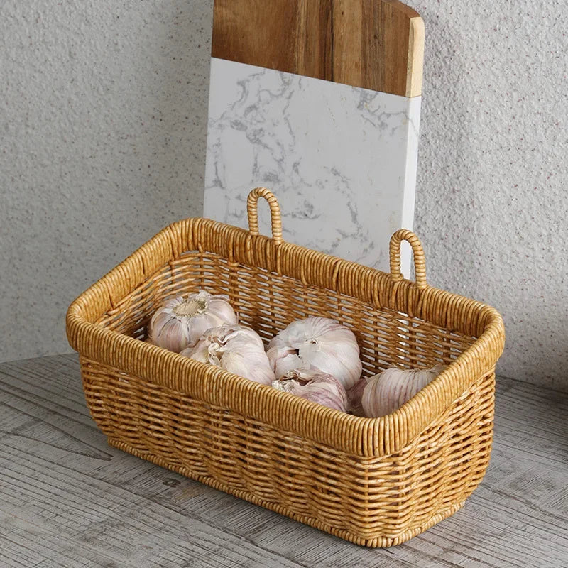 Wall-Mounted Woven Storage Baskets - Image 2