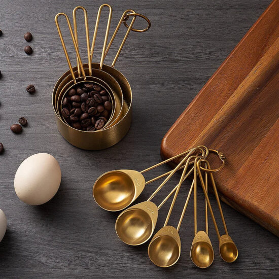 9-Piece Gold Stainless Steel Measuring Set