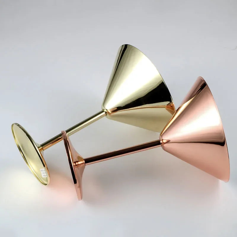 Stainless Steel Stemmed Martini Glasses - Image 2