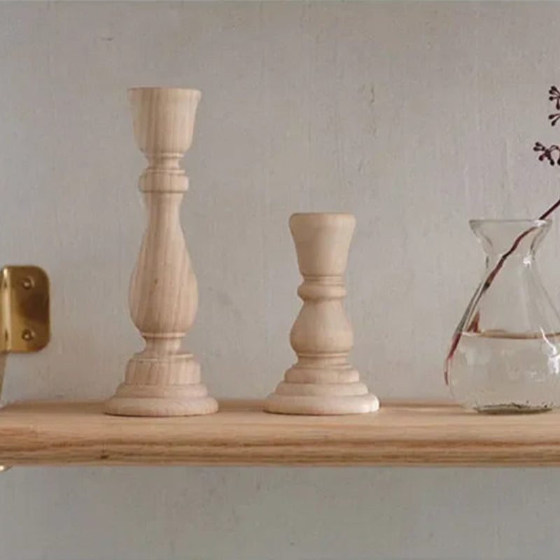 Natural Wood Candlestick Holders, Set of Two - Image 6