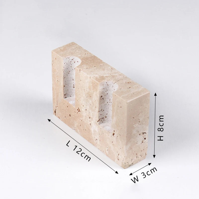 Sculptural Travertine Candlestick Holder - Image 7