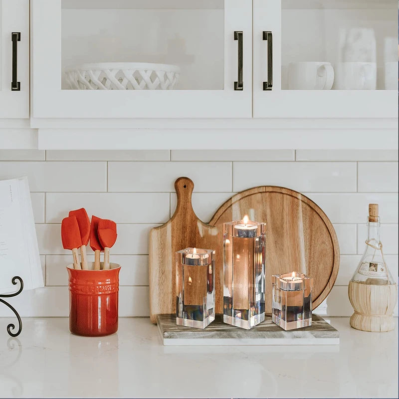 Square Glass Candle Holders - Image 7