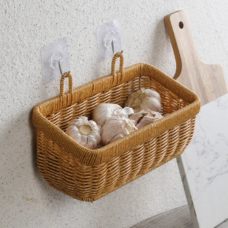 Wall-Mounted Woven Storage Baskets - Image 3