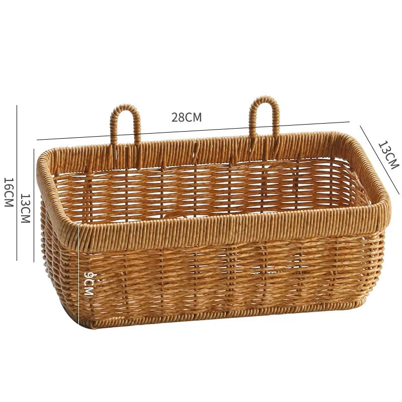 Wall-Mounted Woven Storage Baskets - Image 9