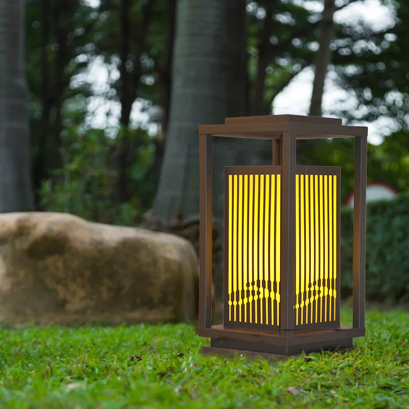 Black Metal LED Solar Outdoor Lantern - Image 5