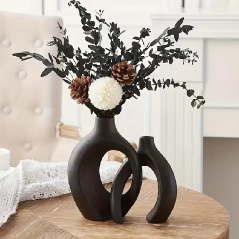 2-Piece Sculptural Ceramic Vase - Image 4