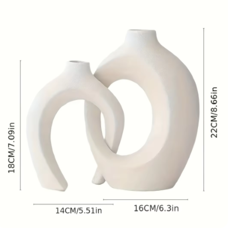 2-Piece Sculptural Ceramic Vase - Image 8