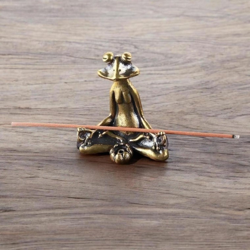 Zen Brass Incense Frog - Image 13