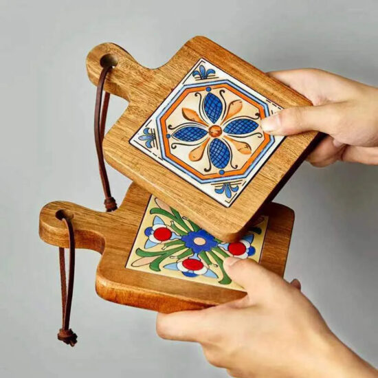 Sicily Tile and Wood Pot Tiles