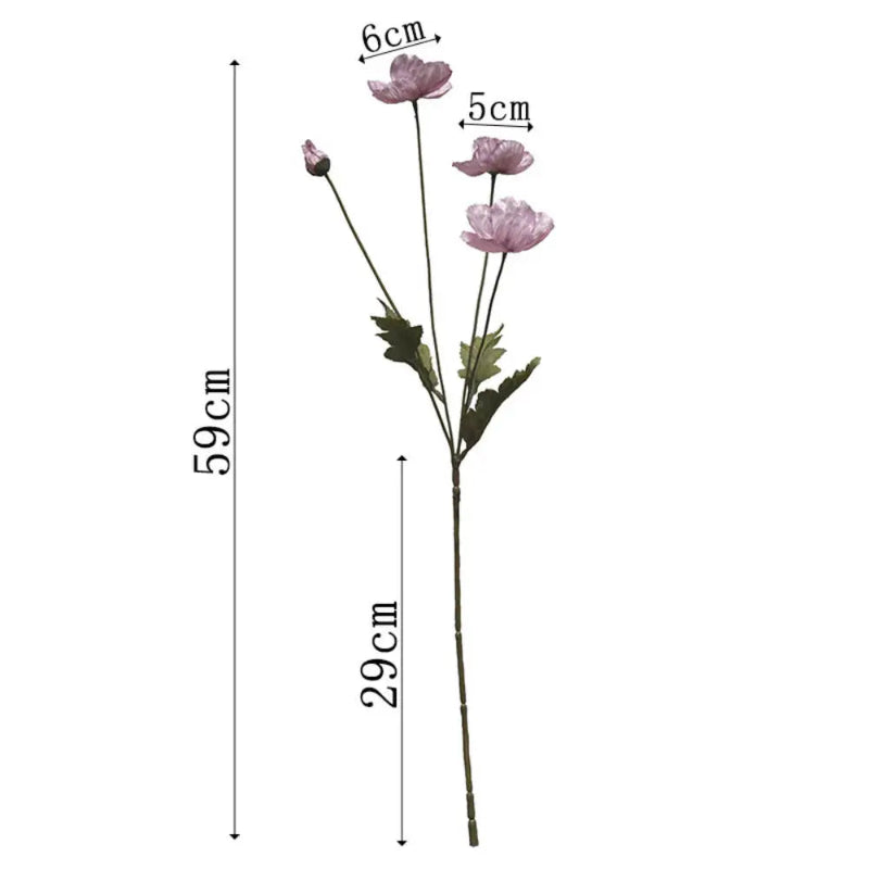 Faux Poppy Stems, Set of 6 - Image 47