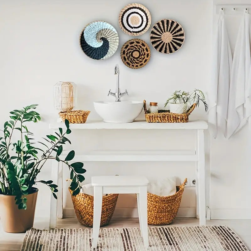 Handwoven Natural Wall Baskets - Image 4