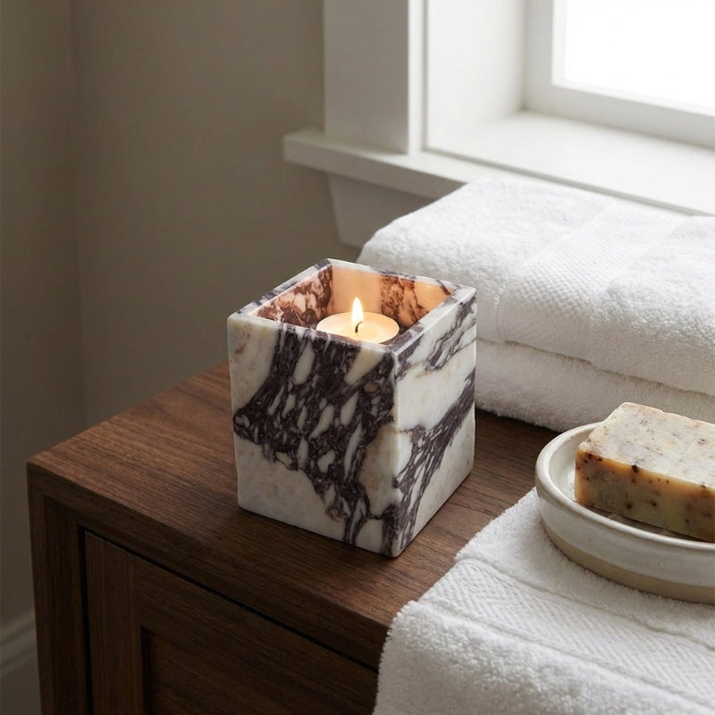 Calacatta Marble Candle Holders - Image 4