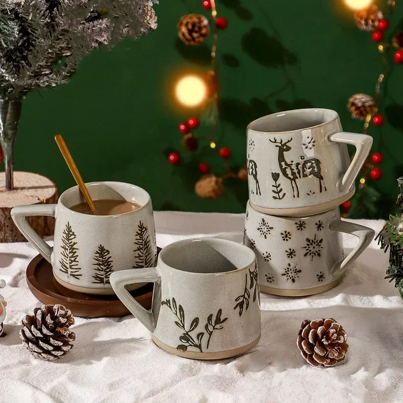 Botanical Ceramic Coffee Mugs