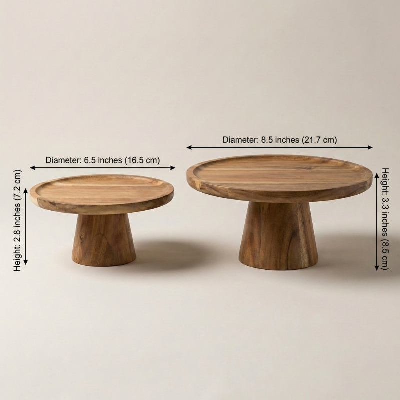 Solid Wood Pedestal Cake Stand - Image 9