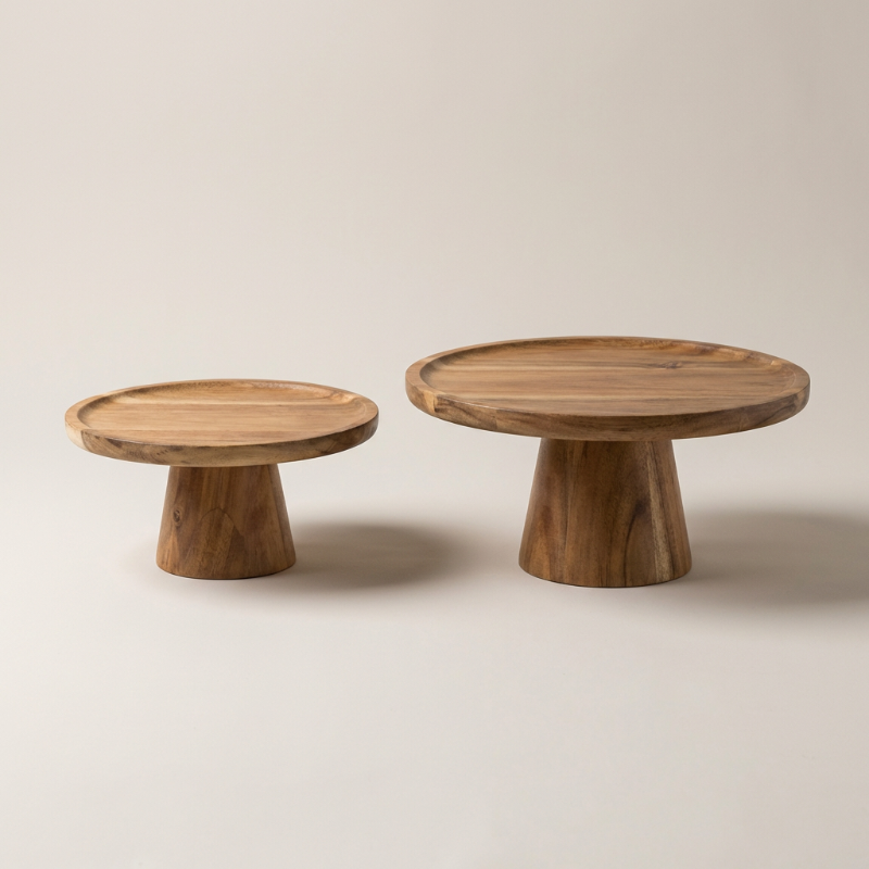 Solid Wood Pedestal Cake Stand - Image 2