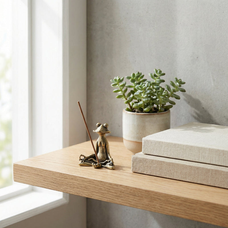 Zen Brass Incense Frog - Image 4