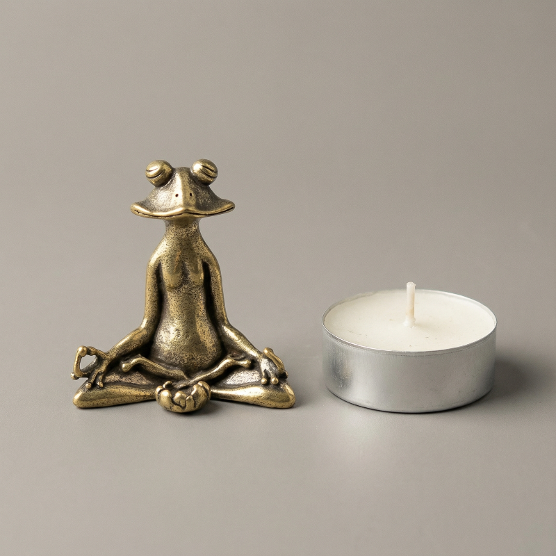 Zen Brass Incense Frog - Image 7