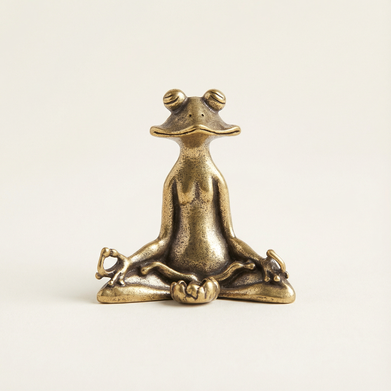 Zen Brass Incense Frog - Image 2